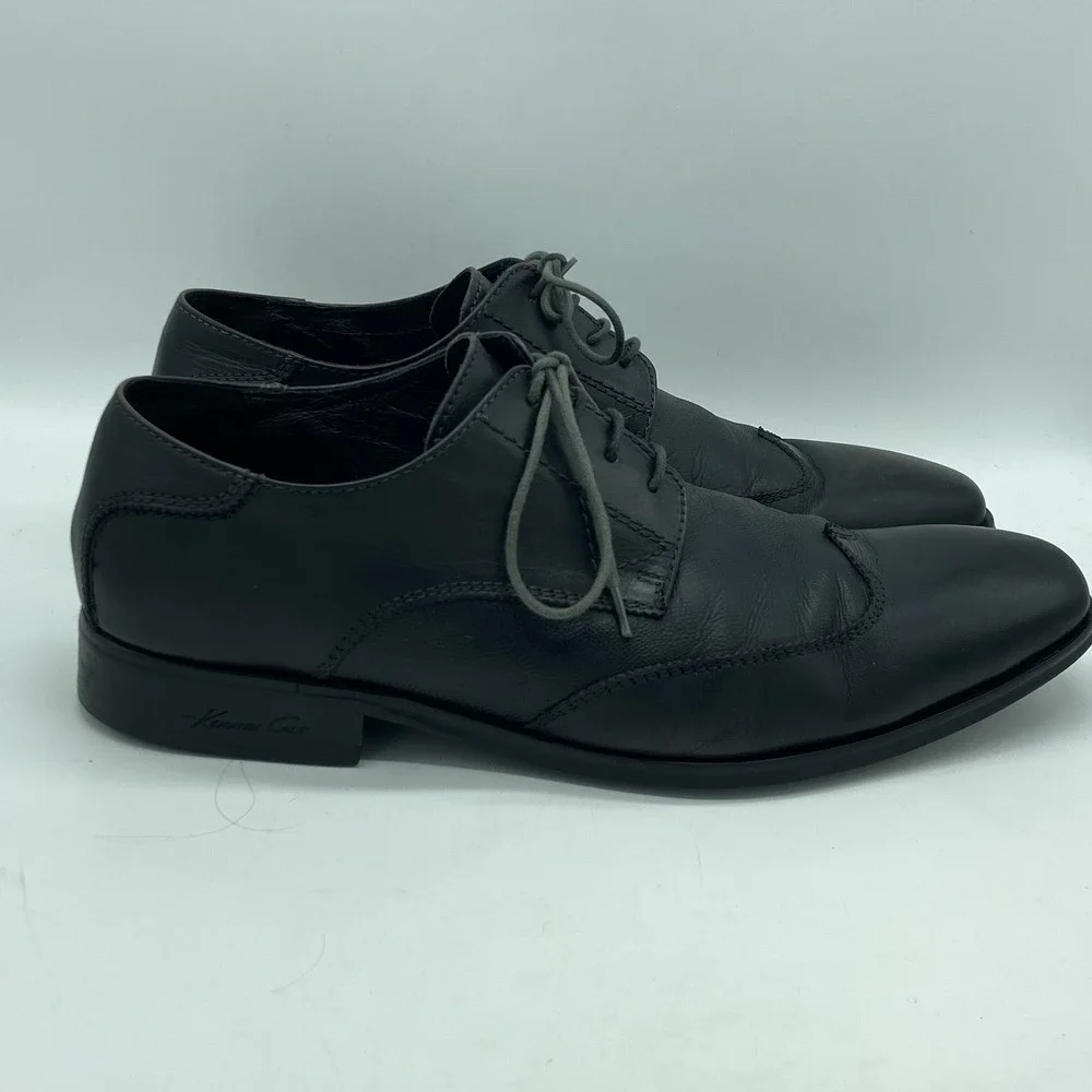 Kenneth Cole Dress Shoes Men's 10.5M Oxford Lace-Up Black Office Classic Dadcore